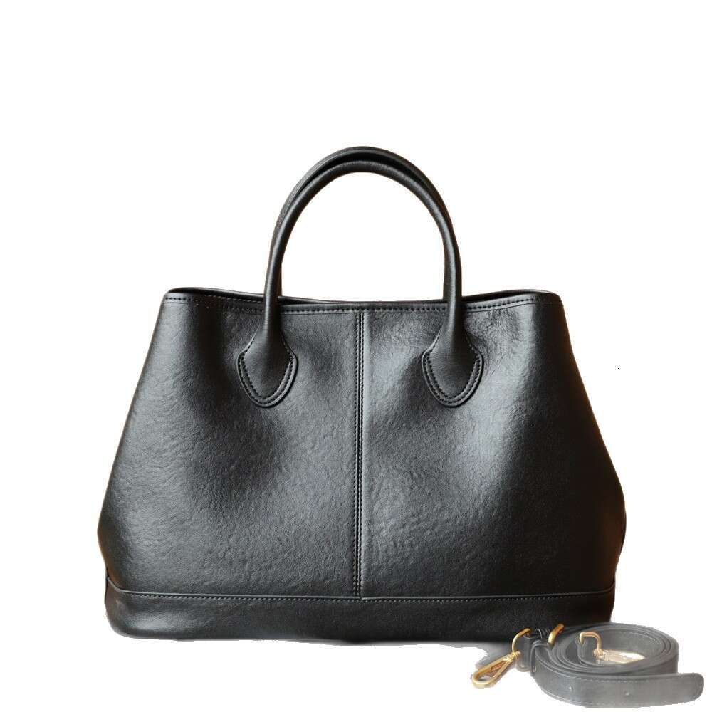 Luxury shoulder bag handbag Hobo top layer crystal vegetable tanned cowhide women's bag new retro crossbody versatile leather large capacity tote