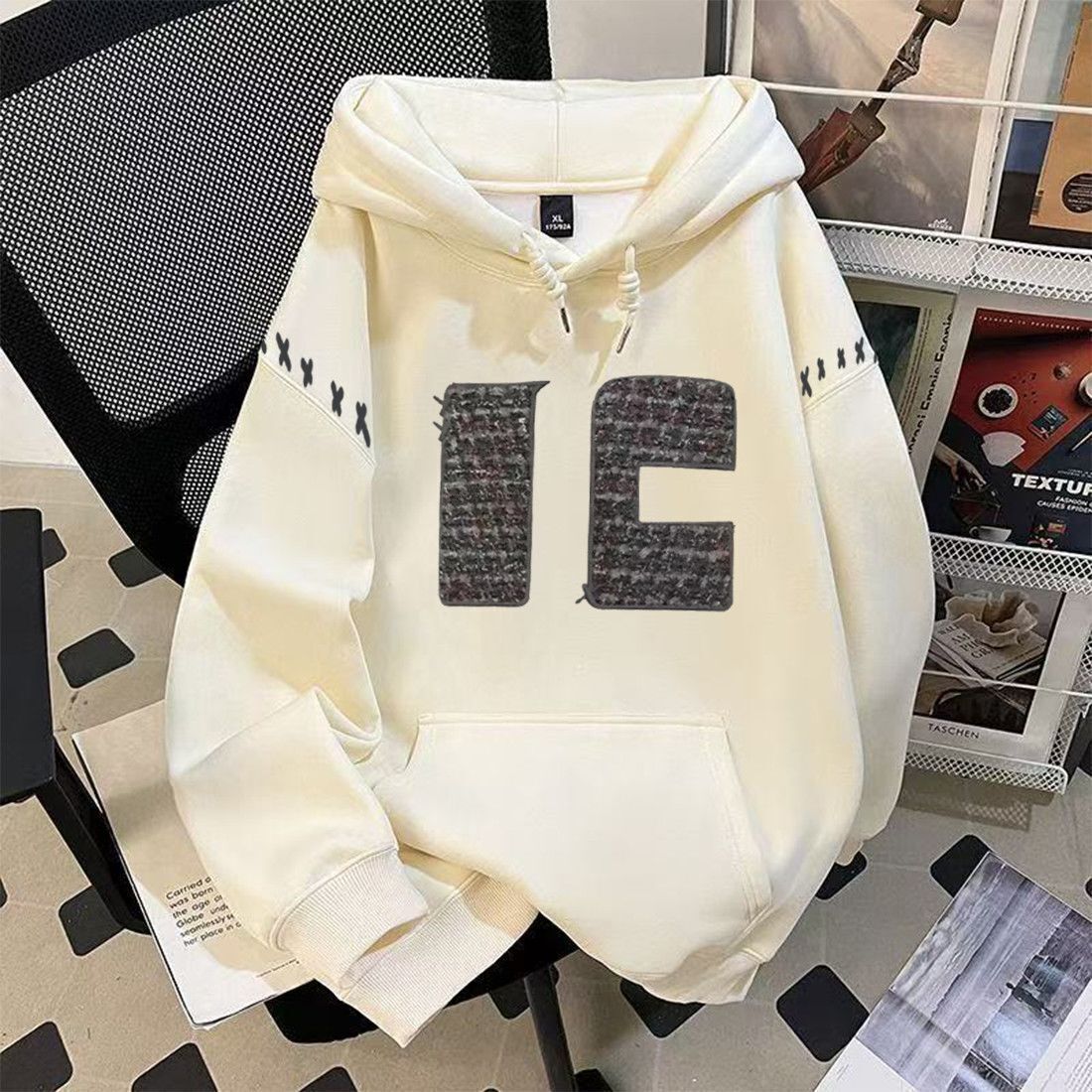 NASA American Style Heavyweight Fleece Hoodie Unisex Loose Fit Versatile Autumn Winter Couple Trendy Slimming Jacket Top