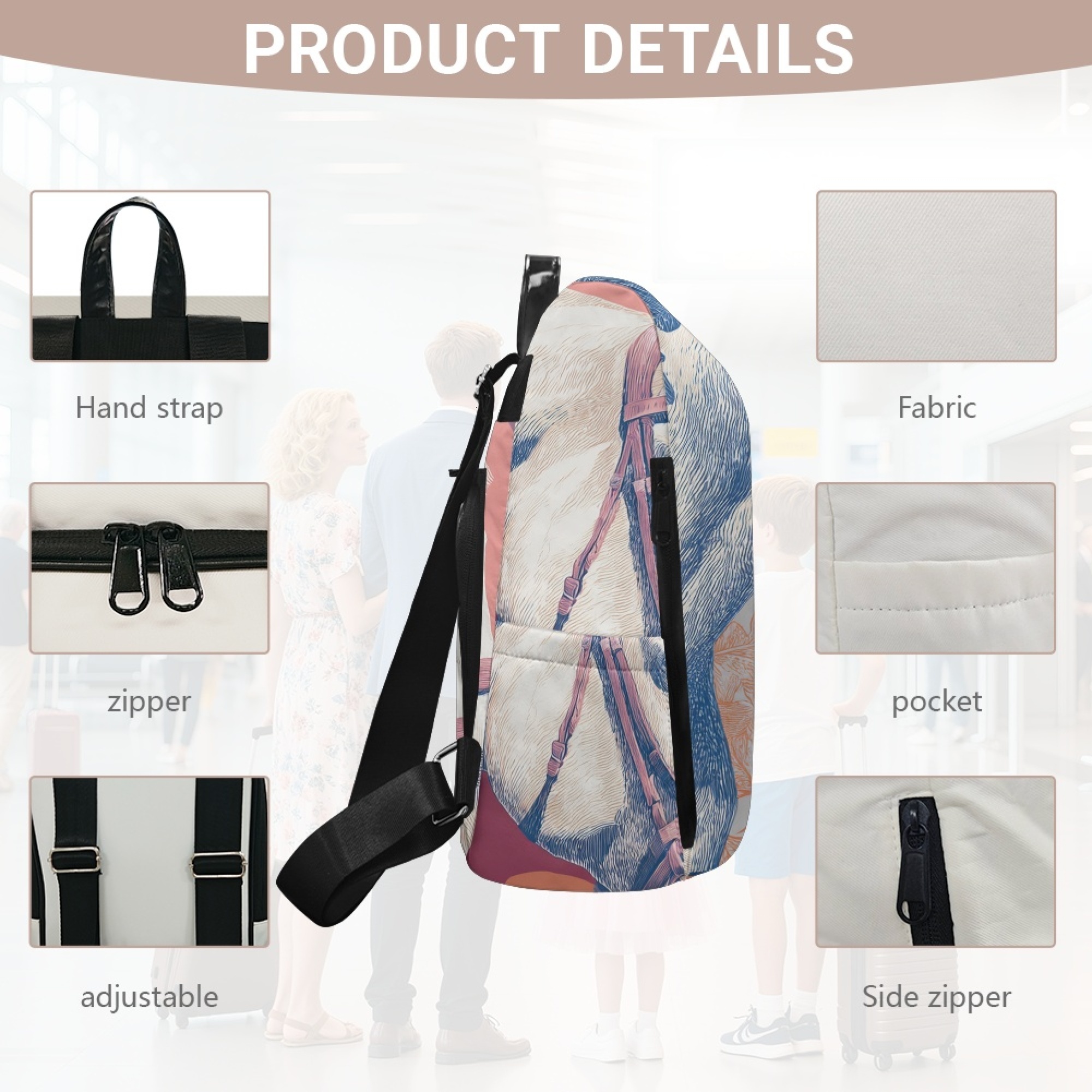 Custom H Designer Fashion Anti Theft Backpack Luxury Horse Pattern Unisex Full Print Backpack Laptop Bag Travel Bag H30