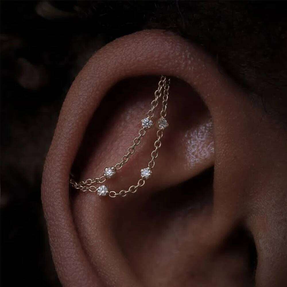 AIDE 925 Sterling Silver 1PC New Design Tassel Chain Charms Piercing Earrings For Women Simple korean Wedding Party Jewelry