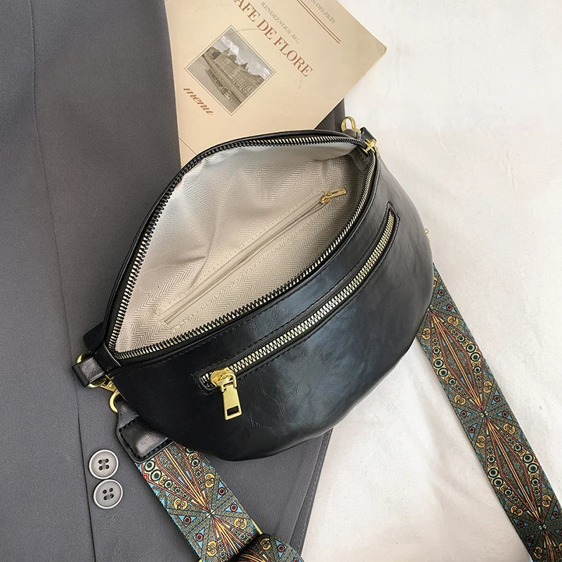 High Quality Leather Waist Bag Street Trend Fanny Pack Woman Chest Packs Fashion Belt Bag Female Shoulder Crossbody Bag 251231