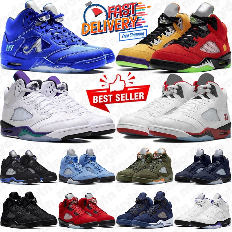 free shipping 5 5s basketball shoes designer sneakers for women mens trainers Fire Red Black Cat Racer Blue Metallic UNC Oreo men outdoor sports jump mans discount