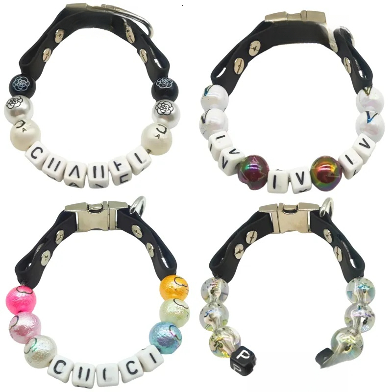 2026 New Designer Cat Pearl Cute Fashion Pet PU Leather Collars Necklace For Small Wedding Party Luxury Pets Accessories Dog Birthday Gift S B283 Free Shipping