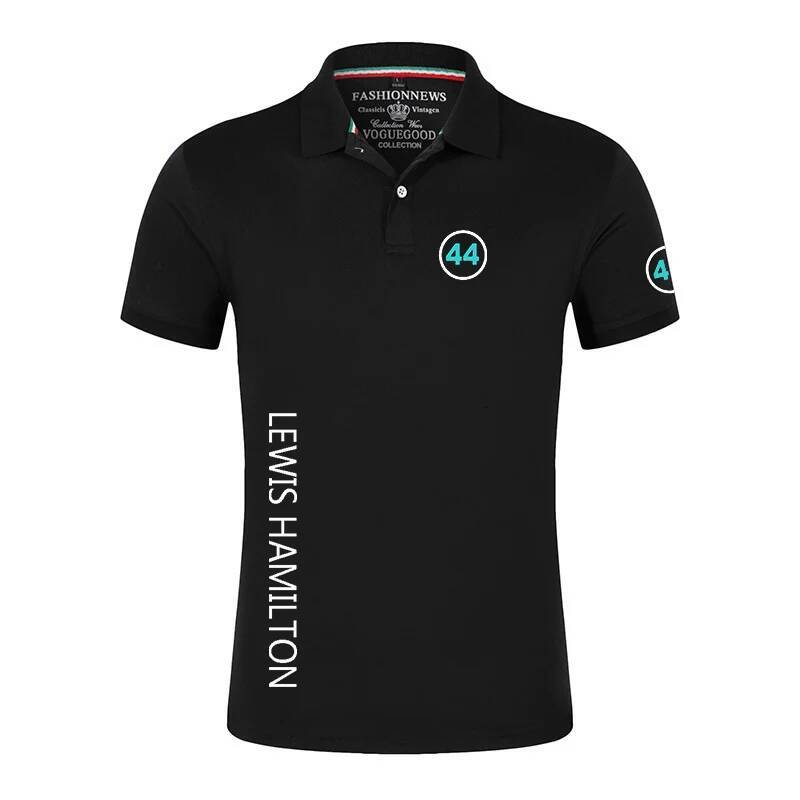 0dej Men's T-shirts F1 Driver Lewis Hamilton Digital 44 Mens New Summer Hot Breathable Polo Shirts Printing Short Sleeve Comfortable Tops