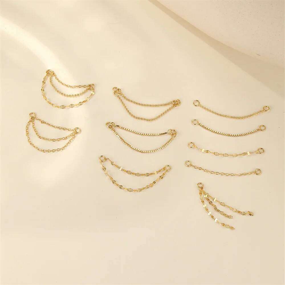 Aide 925 Silver Multi Style Safety Charm Chain Fit DIY Earring Hoops Piercing Bracelet Woemn Ear Studs Jewelry Accessories