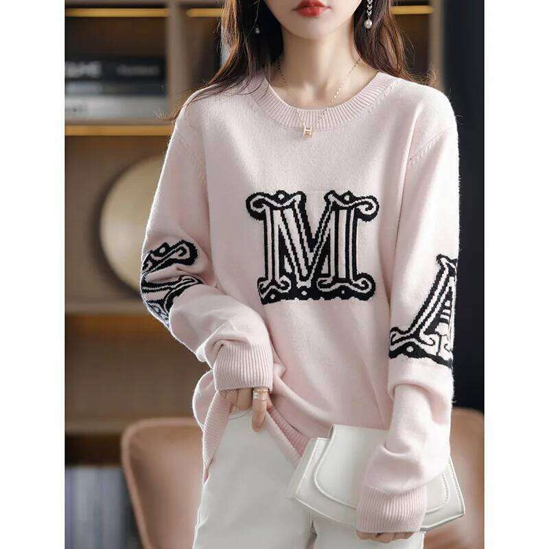 Autumn And Winter Elegant Cashmere O Neck Slouchy Loose Soft Women's Sweater Fashion Pullover