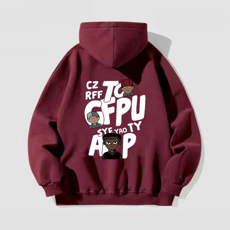 2026New Autumn Winter Street Hooded Sweatshirt Unisex American Style Trendy Brand Letter Print Fleece Couple Loose Jacket