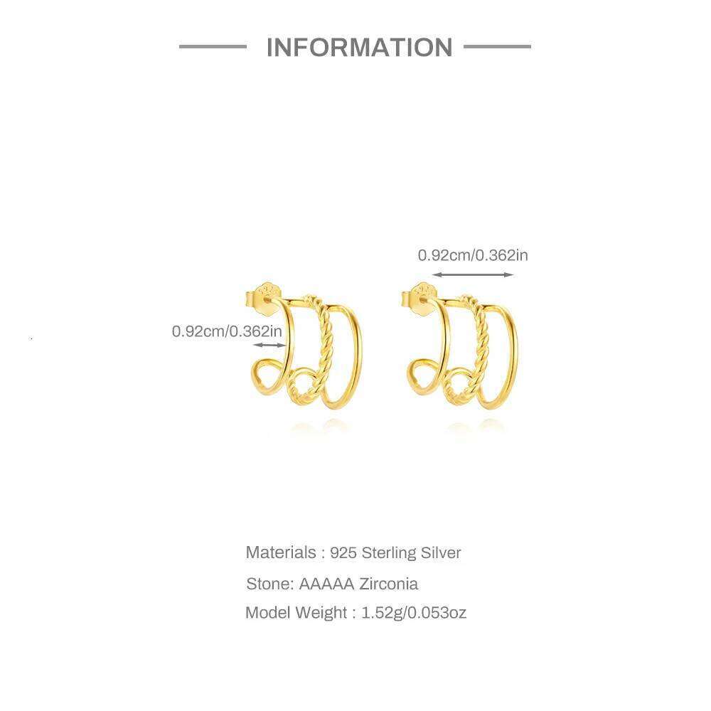 Aide 925 Sterling Silver Delicate Korean 3 Waves Earing Claw Hook Clip For Women Ear Earrings Fashion Jewelry Gift
