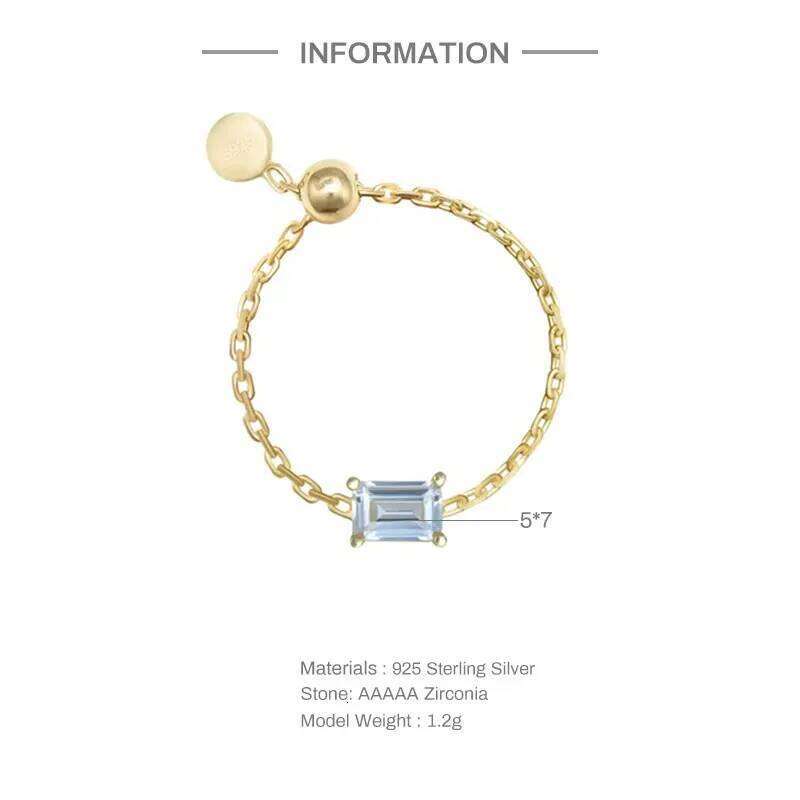 Aide 925 Sterling Silver Four Geometric Shapes Heart Zircon Adjustable Chain Colorful Green Pink Crystal Opal Summer Rings