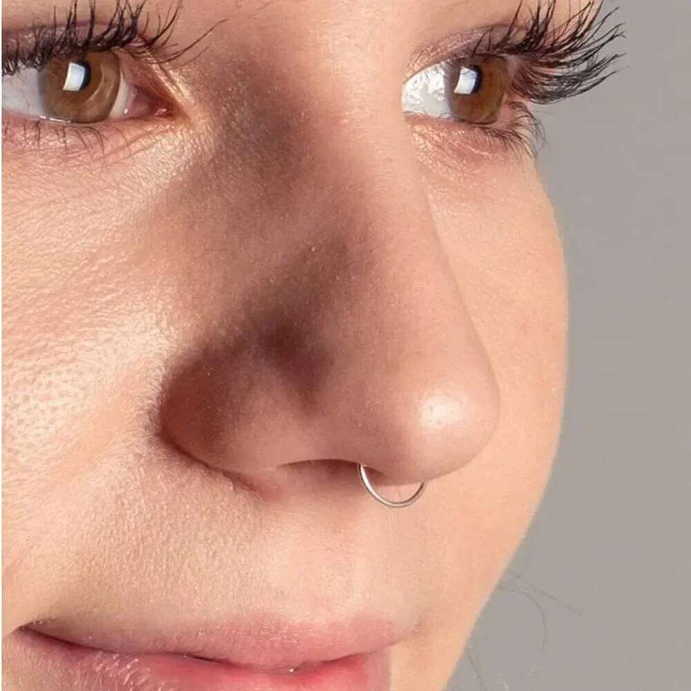 Aide 1piece 925 Sterling Silver Piercing Hoop For Women Men 6/7/8/9/10mm Clicker Earring Nose Rings Lip Ring Jewelry