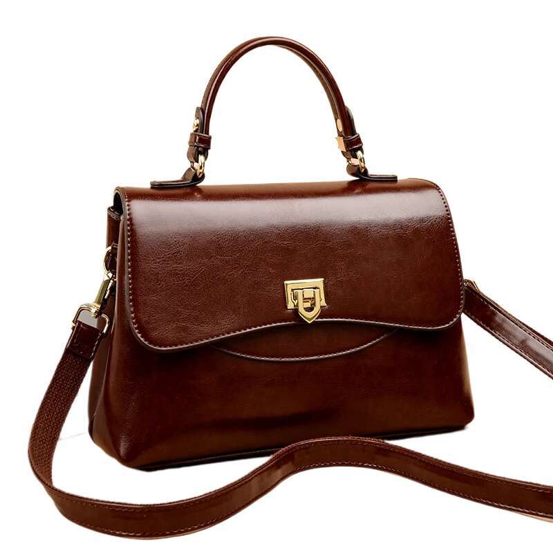 Women Top Handle Bag High Quality Leather Laidies Handbags Purses Luxury Bags Genuine Vintage Shoulder Messenger Sac JINXIANGGUO TOTE