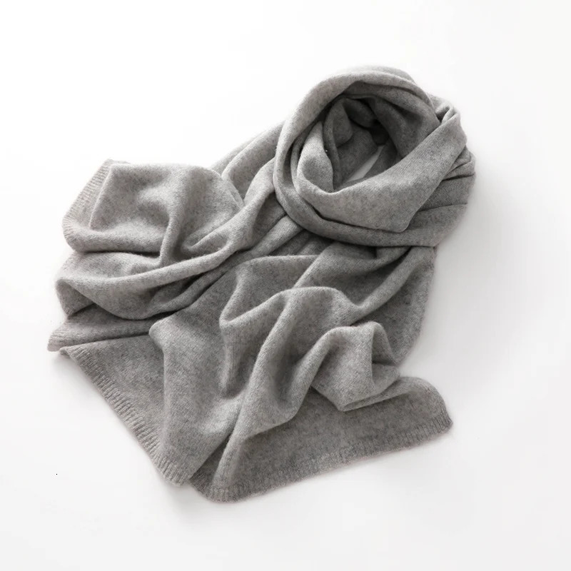 Quality 100 Cashmere Scarf for Women Men Solid Color Warm Winter Knit Wrap Soft Neck Warmer Fashion Lightweight 251225