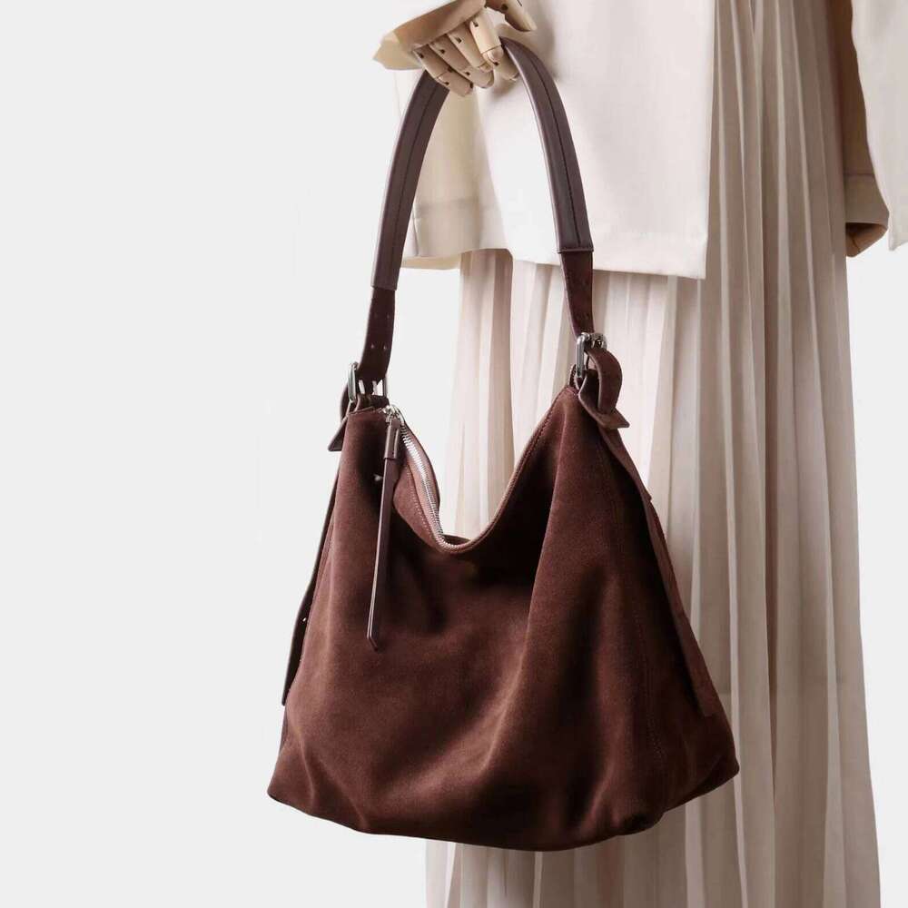 Suede Women's Tote Winter New Niche Design Frosted Cowhide Vintage Casual Bucket Fashion One-Shoulder Crossbody Bag Suotong251222