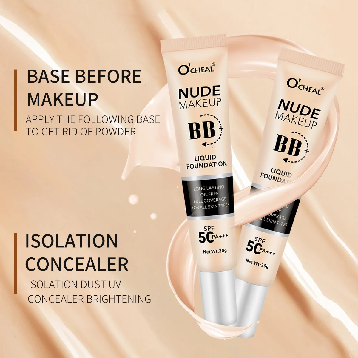 Long Lasting Waterproof BB Cream 50 PA Plus Foundation Primer Makeup Base Cosmetics Women Face 251230