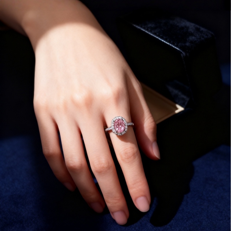 Romantic Pink Crystal Ring Valentine's Day Flash Sale Shiny Jewelry Pick