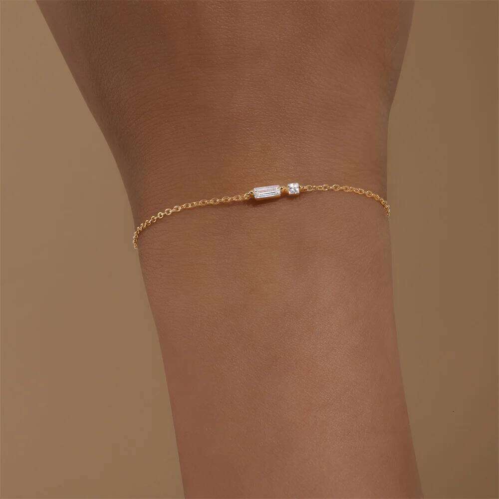 Aide 925 Sterling Silver Unique Zircon for Women Girls Gold Color Chain Bracelet Trendy Waterproof Fine Jewelry Pulsera