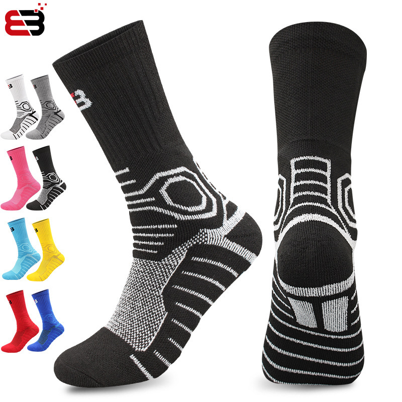 Elite Basketball Socks Practical Thickened Towel Bottom Wear-Resistant Sweat-Absorbent Non-Slip Running Mid-Length High-Top Sports Socks For Men