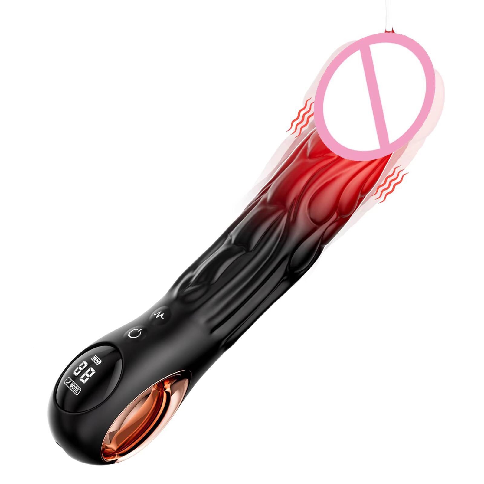Dragon Fantasy Vibrating Dildo Vaginal Clitoral Stimulator LED Display G Spot Realistic Dildo Vibrator for Male and Female