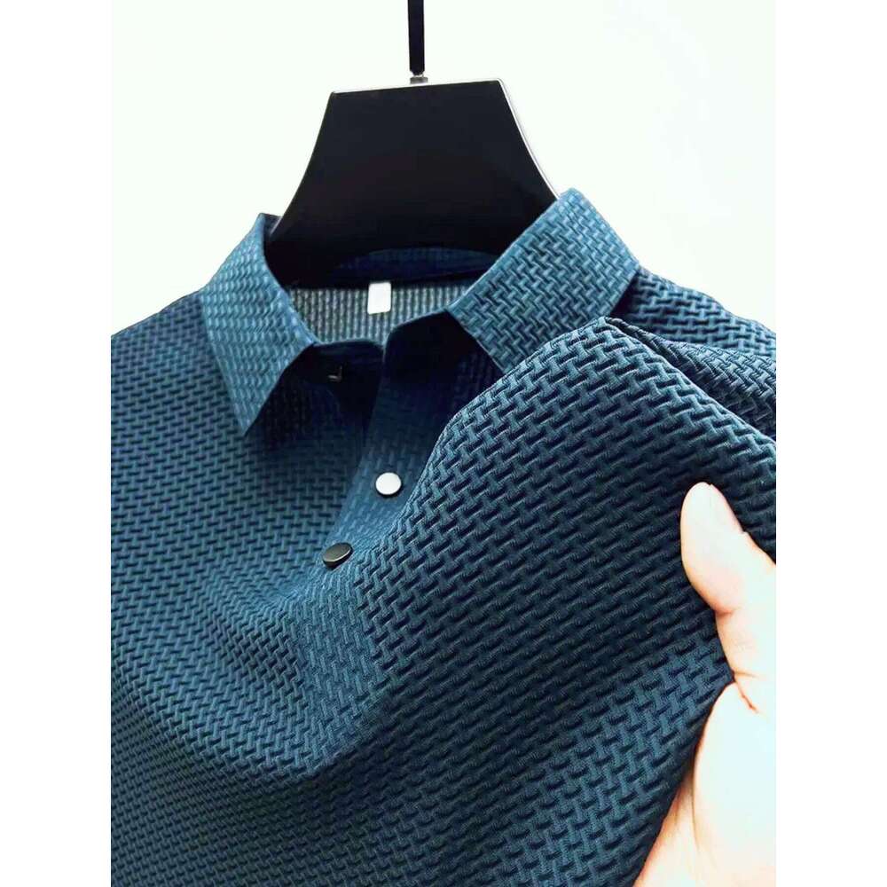European and American Summer New Cross-Border Men's Solid Color Fashion Casual T-Shirt Button