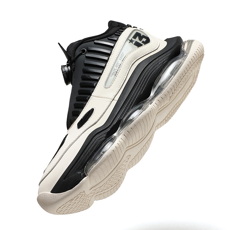 Iverson Air Cushion Basketball Shoes for Guards, 2026 New Men's Mid Top Sneakers, Breathable Durable Student Sports Shoes