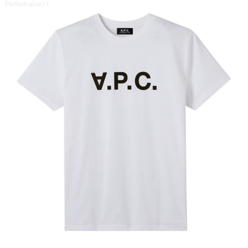 Summer Cotton T-Shirts APC Letter Print Short Sleeve for Mens Womens Casual O-Neck Tees Streetwear Clothing