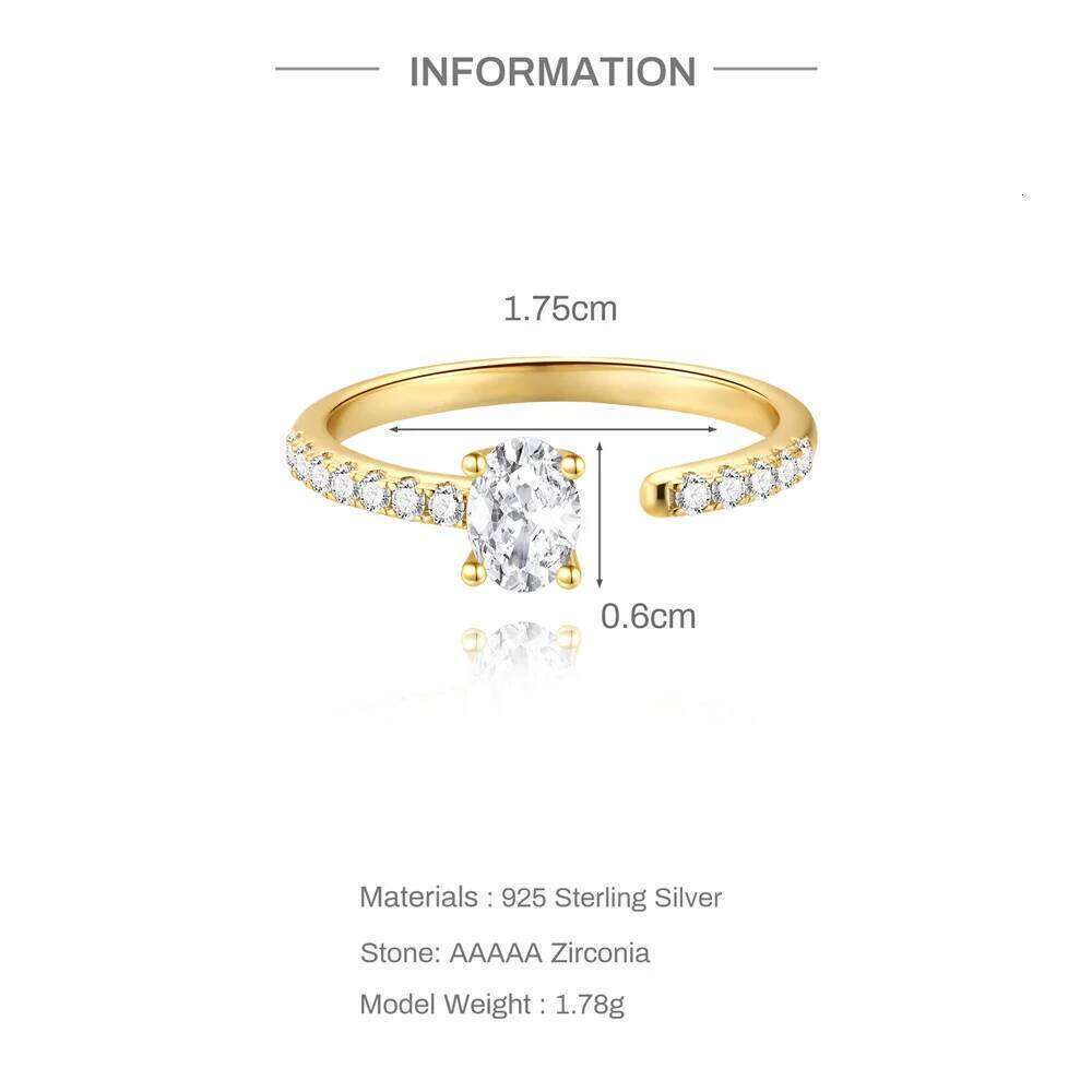 Aide 925 Sterling Silver Luxury Big Water-drop Zircon Rings For Women Temperament Sparkling Opening Finger Ring Elegant Jewelry