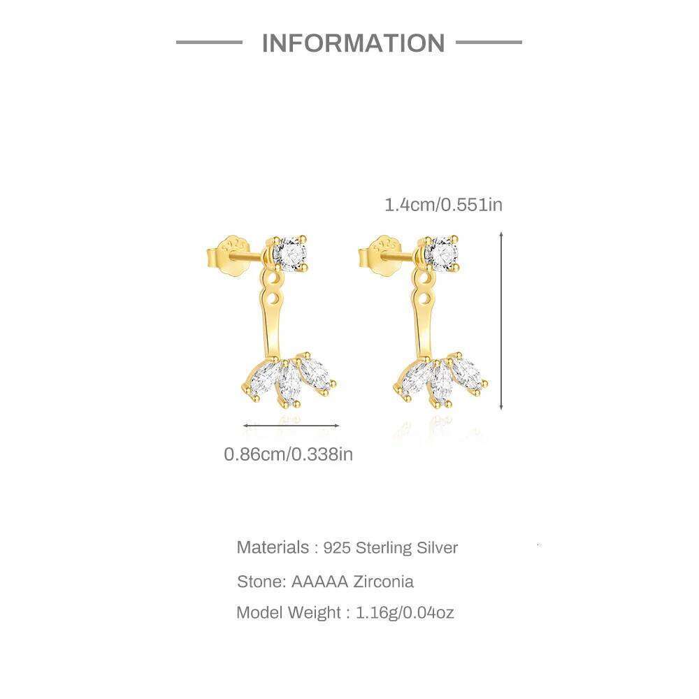 Aide 925 Sterling Silver Jacket Stud Earring for Women New Arrivals Unique Ear Studs Accessories Fine Jewelry