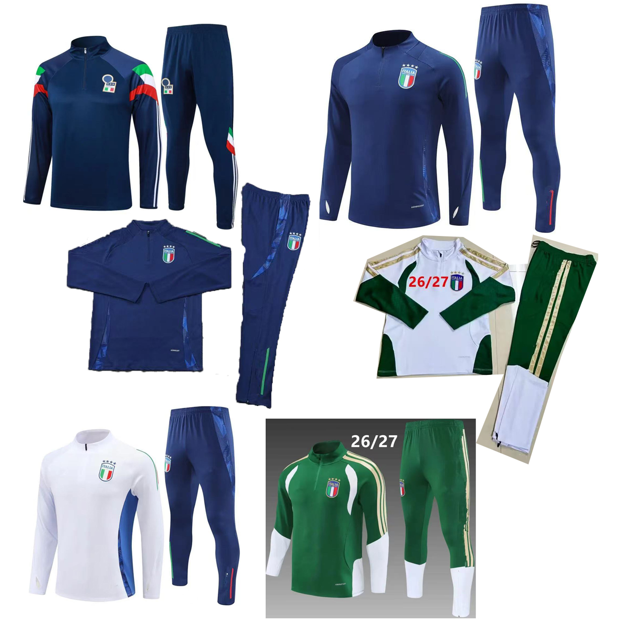 25 26 27 Italy ADULT tracksuit survetement Training suit soccer 2026 2027 Italia man kids football TRACKSUITS set jacket chandal futbol sportswear