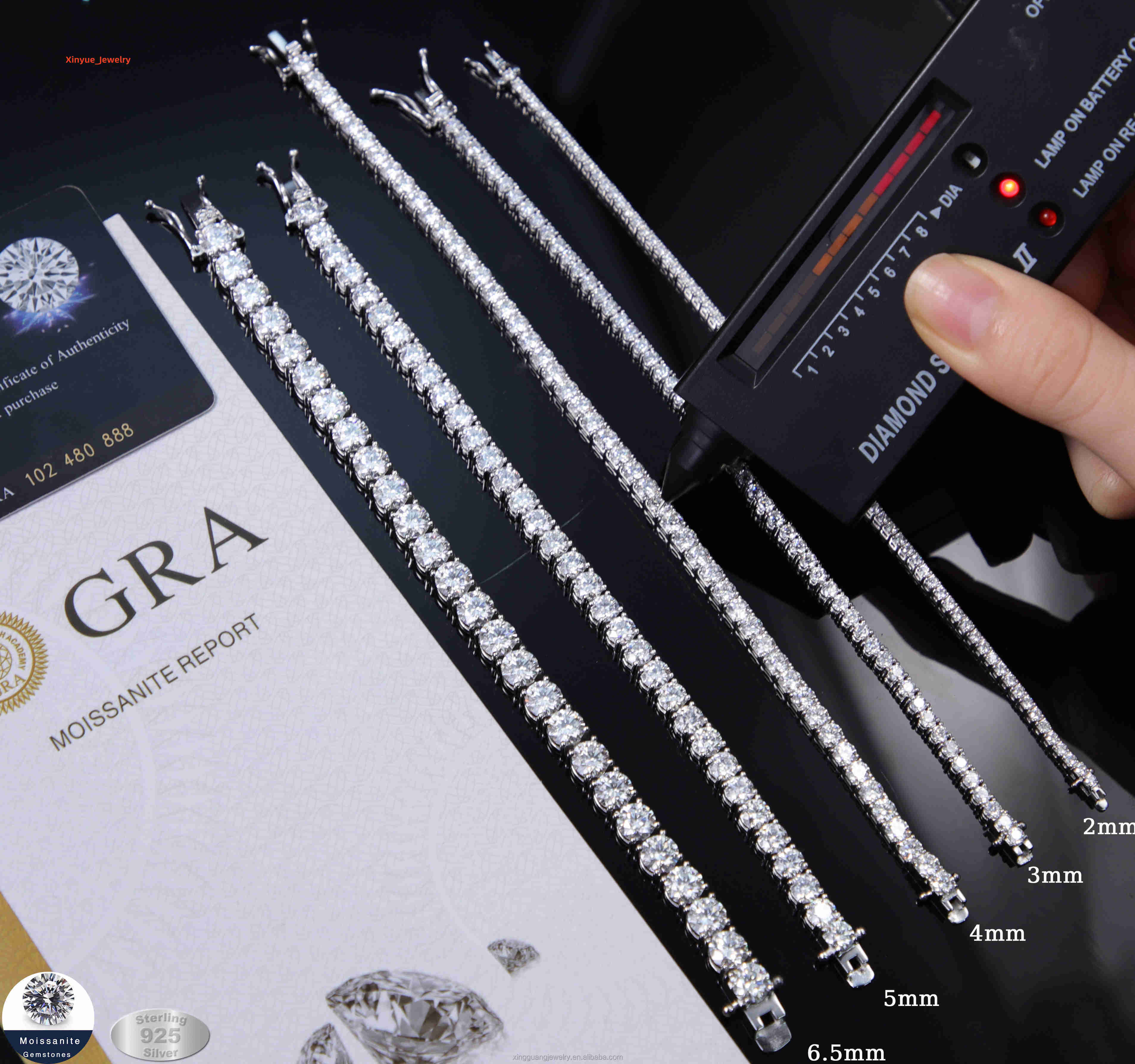 Lowest Price in Stock 925 Silver Men Women Hip Hop Bracelet VVS Diamond Moissanite Tennis Bracelet