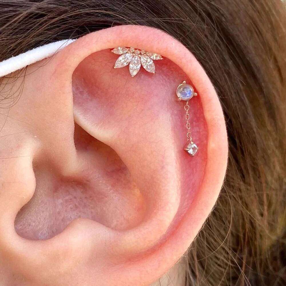 Aide 925 Sterling Silver Cute Flower Stud Earrings For Women 18K Gold Plated Unusual Ear Piercing Wedding Party Fine Jewelry 1PC
