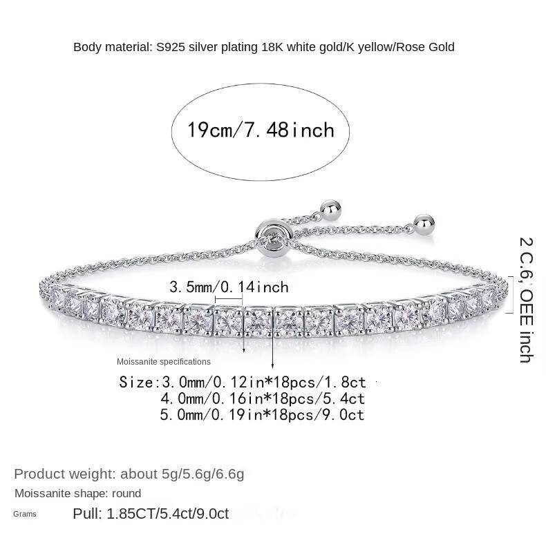Shining Simple Luxury Geometric Platinum Plated Charm Adjustable Bracelet for Womens Anniversary