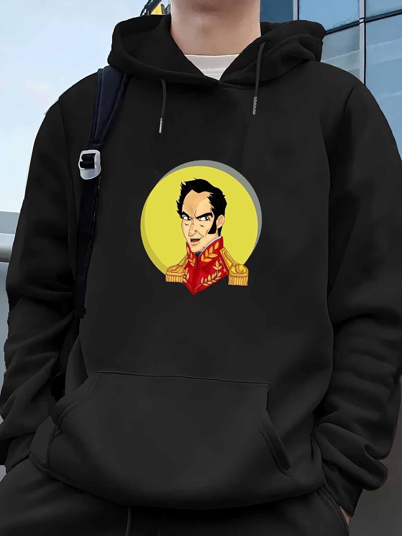 Men'S Casual Knit Hoodie Faith Over Fear Print - Regular Fit, Polyester 95% Spandex 5%, Long Sleeve Pullover with Pocket, Slight Stretch, All-Sea