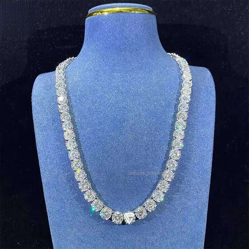 8mm Big Grade d Vvs1 Moissanite Tennis Necklace Iced Out Mossanite Tennnis Chain Men