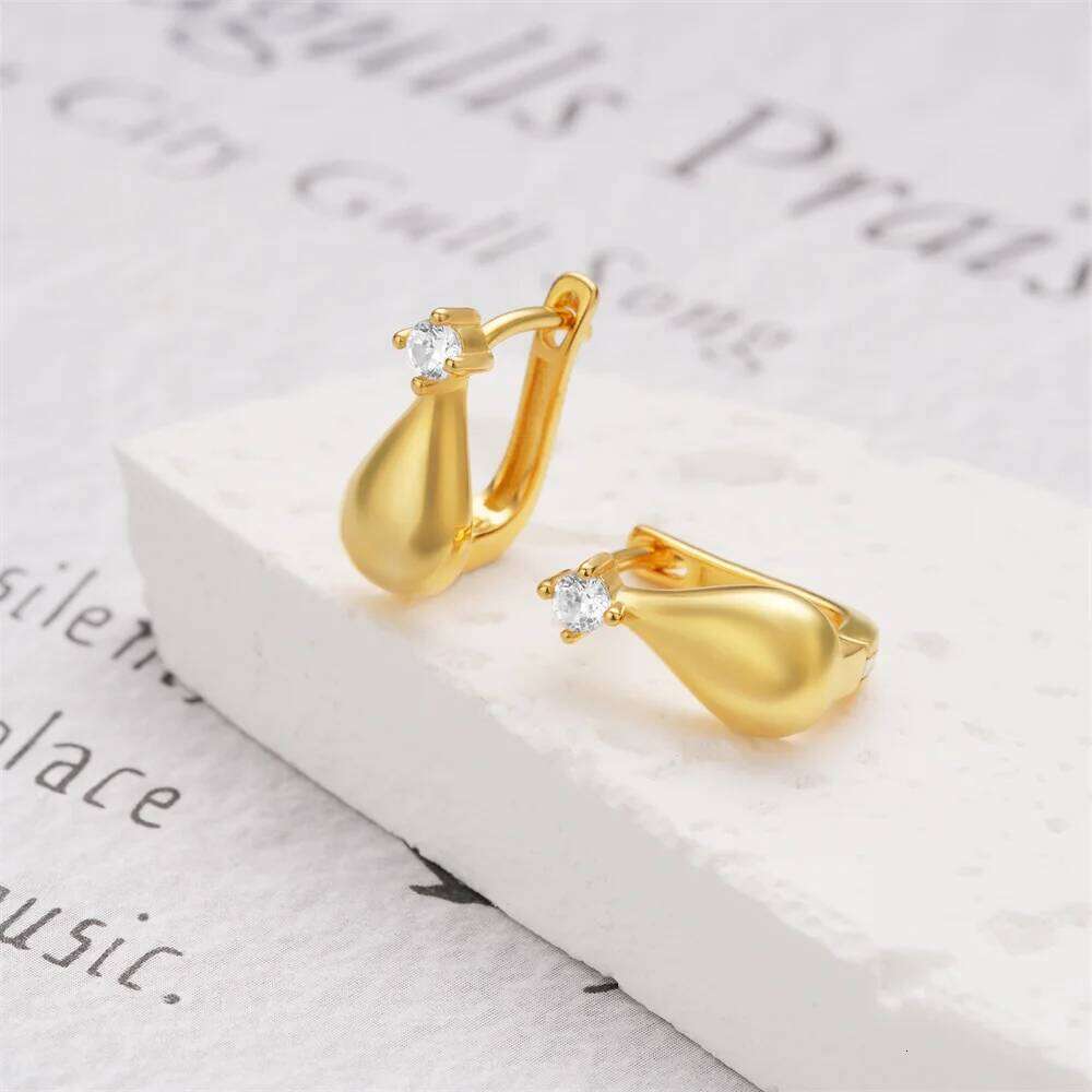 AIDE Luxury Water Drop Stud 925 Sterling Silver Cute Small Elegant Golden Earrings For Women Girls Student Fine Jewelry