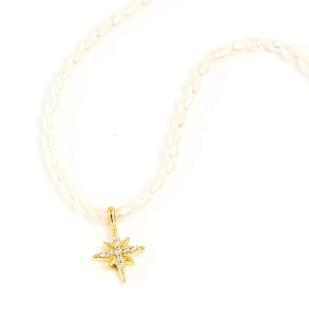 Aide Rice Pearl Necklace Silver 925 Oringinal Jewelry Star Palm Snake Zircon Pendant Necklaces For Women New Year Elegant Gift