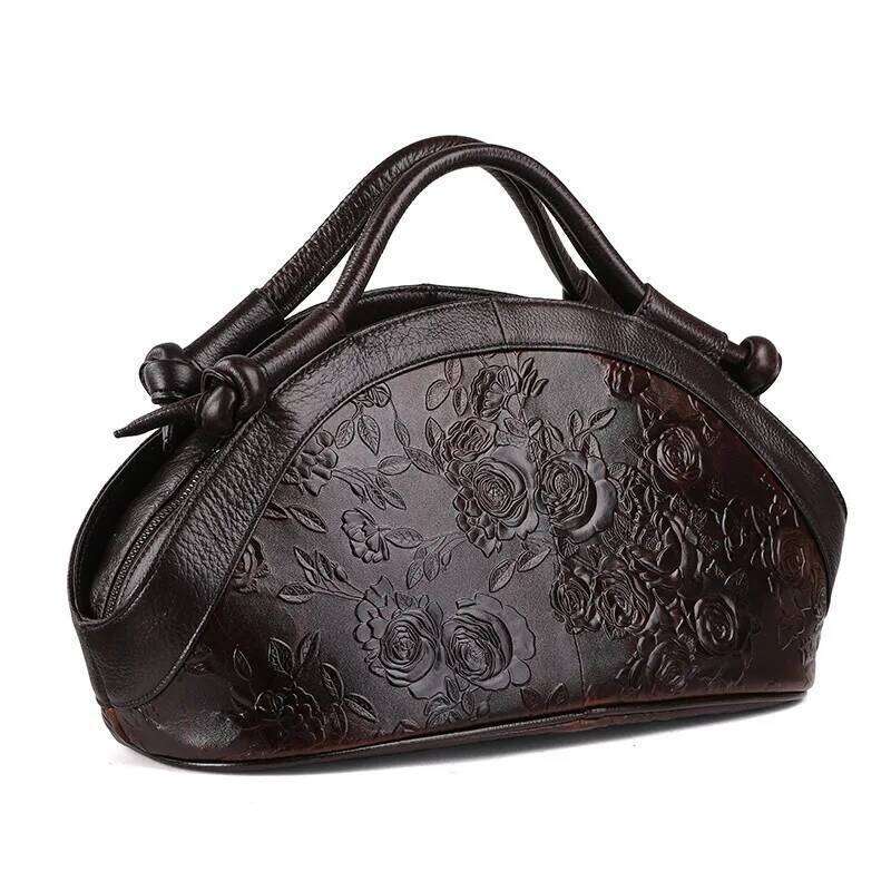 Angel Kiss MOTAORA 2025 New Women Shoulder Luxury Genuine Leather Handbag Female Oil Wax Cowhide Retro Embossed High Quality Ladies Bag