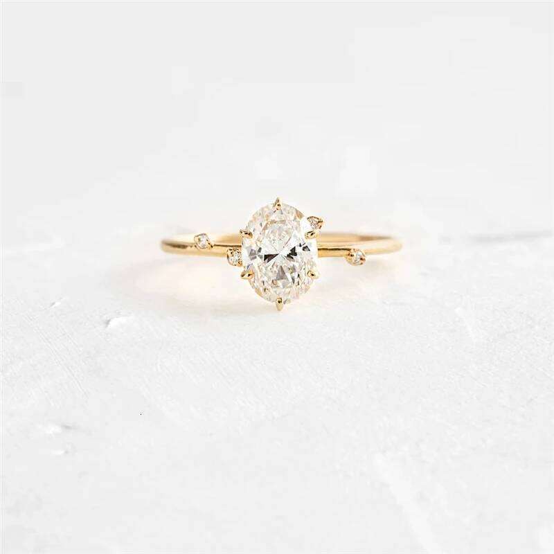 Aide 925 Sterling Silver for Women Geometric Square Oval Triangle Clear Crystal Zircon Rings Bohemian Wedding Jewelry Gift