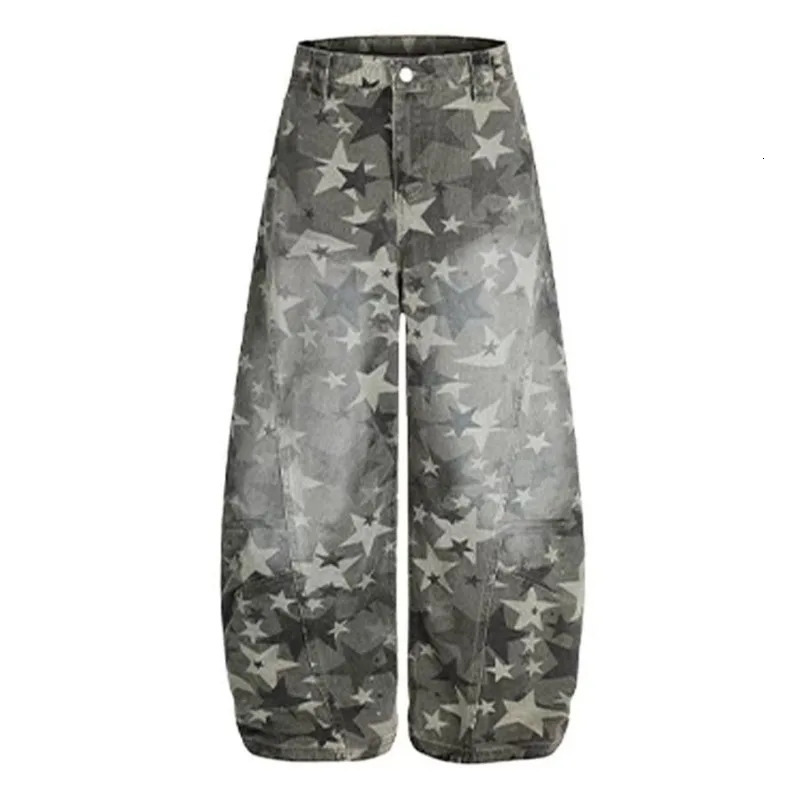 Camouflage Star Fashion Loose Straight Wide Leg Pants Women High Street Trend Clothing Casual 251231