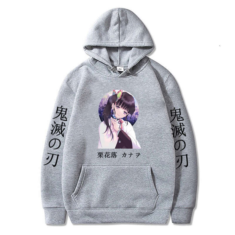 Pullover Hoodie Printed Sweatshirt Anime Demon Slayer Insect Pillar Merchandise Autumn Winter Fleece Hooded Sweatshirt Fashion Couple Style
