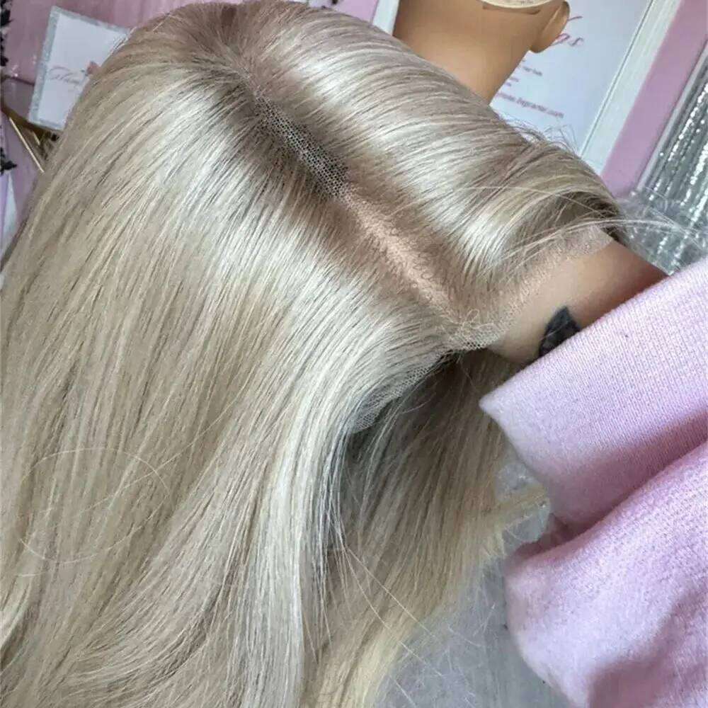Ombre Lace Front Wigs Women Middle Part Natural Wavy Blonde 13x4 Glueless Synthetic Wig for Daily Party Use