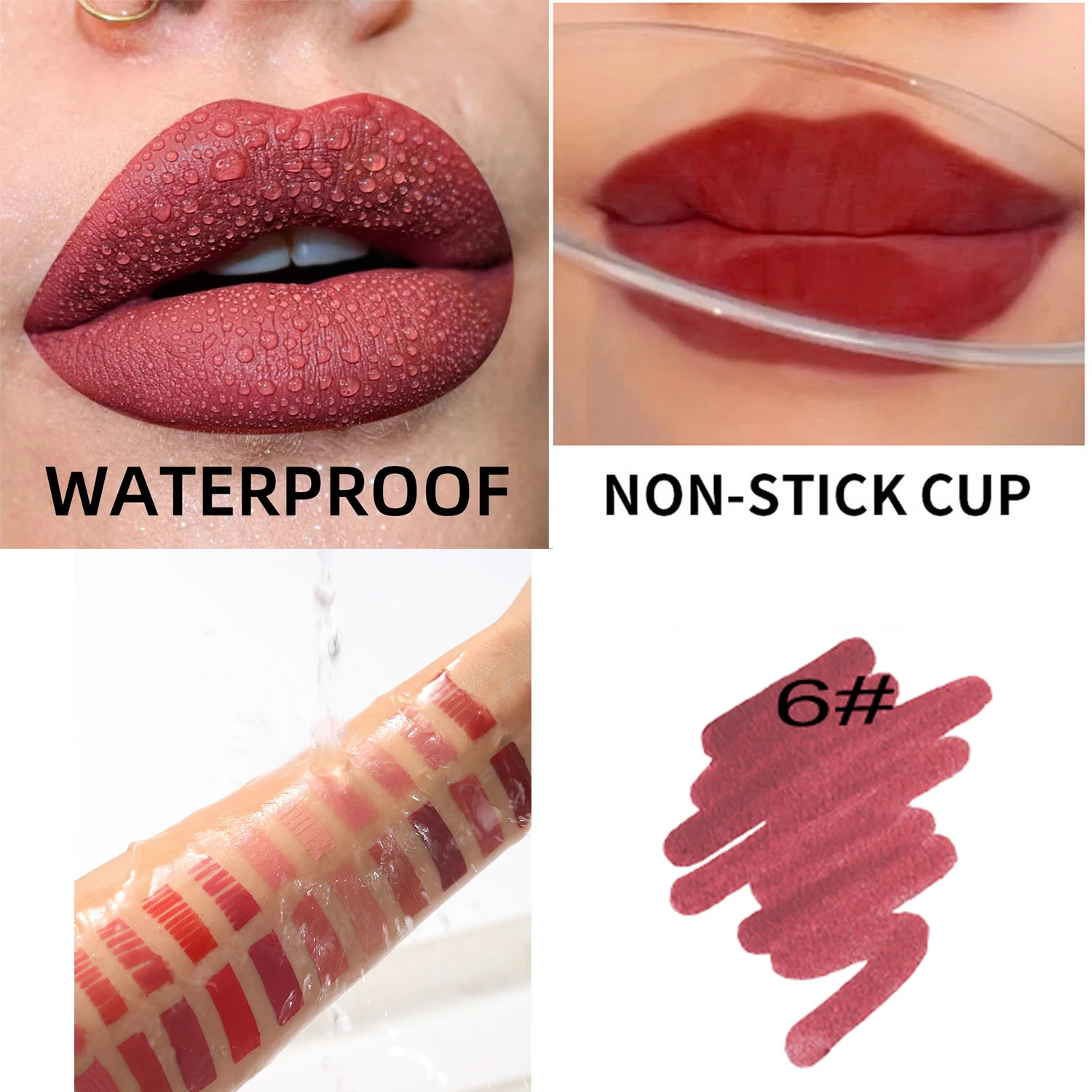 Waterproof Liquid Lip Liner Gourd Shape Sponge Applicator for Precise Outline - Matte Long-Lasting Lip Contour Pen Lip Tint 251231