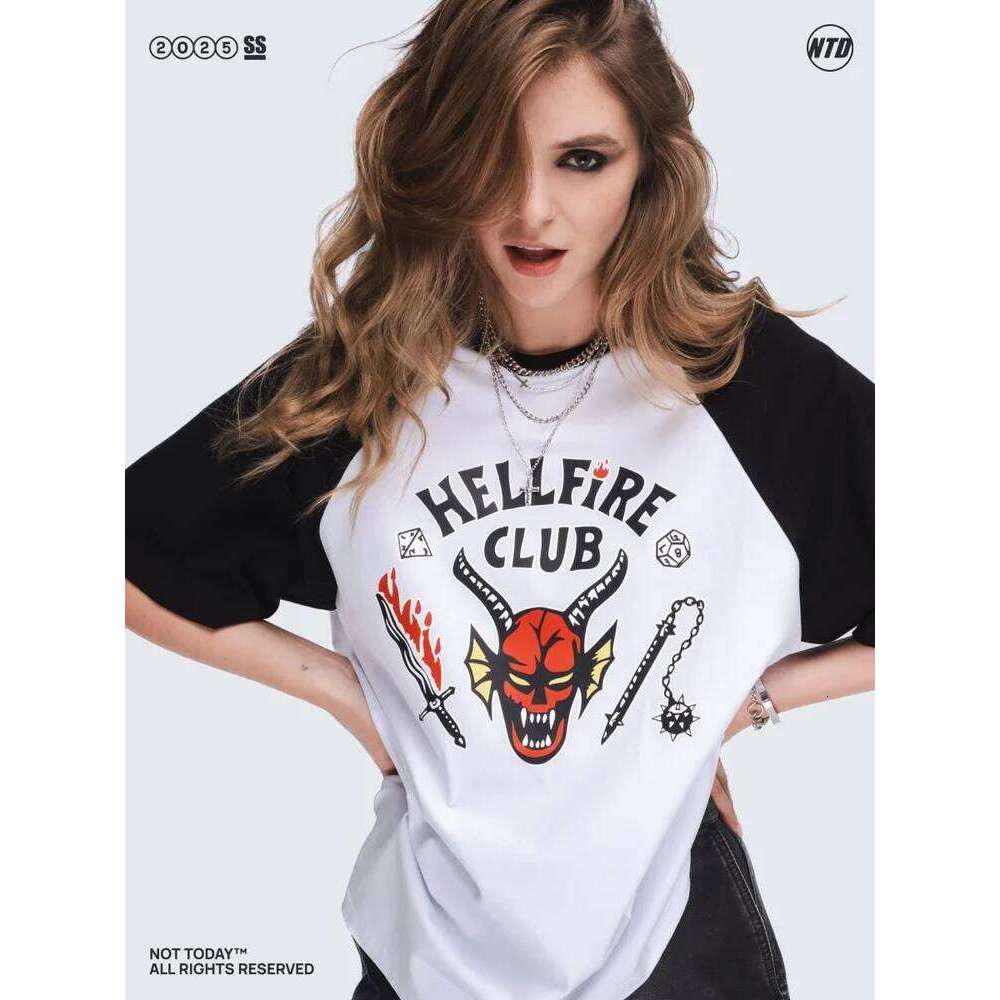 Hellfire Club Monster Graphic T-shirt High-Quality Short Sleeved Summer O-Neck Comfortable Streetwear Top Men'S&Women'S T-Shirt