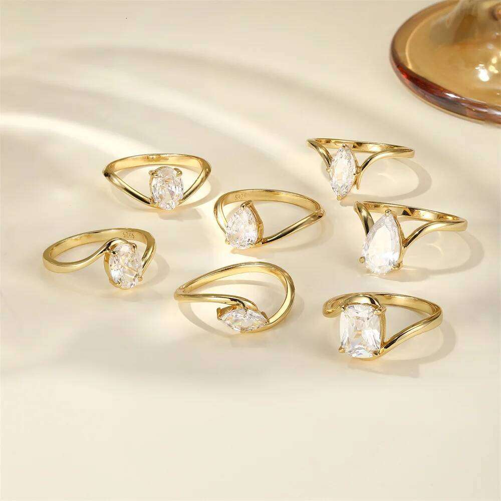 Aide 925 Sterling Silver Zircon Gorgeous Oval Stone Ring For Women Engagement Wedding Luxury High Quality Fine Jewelry