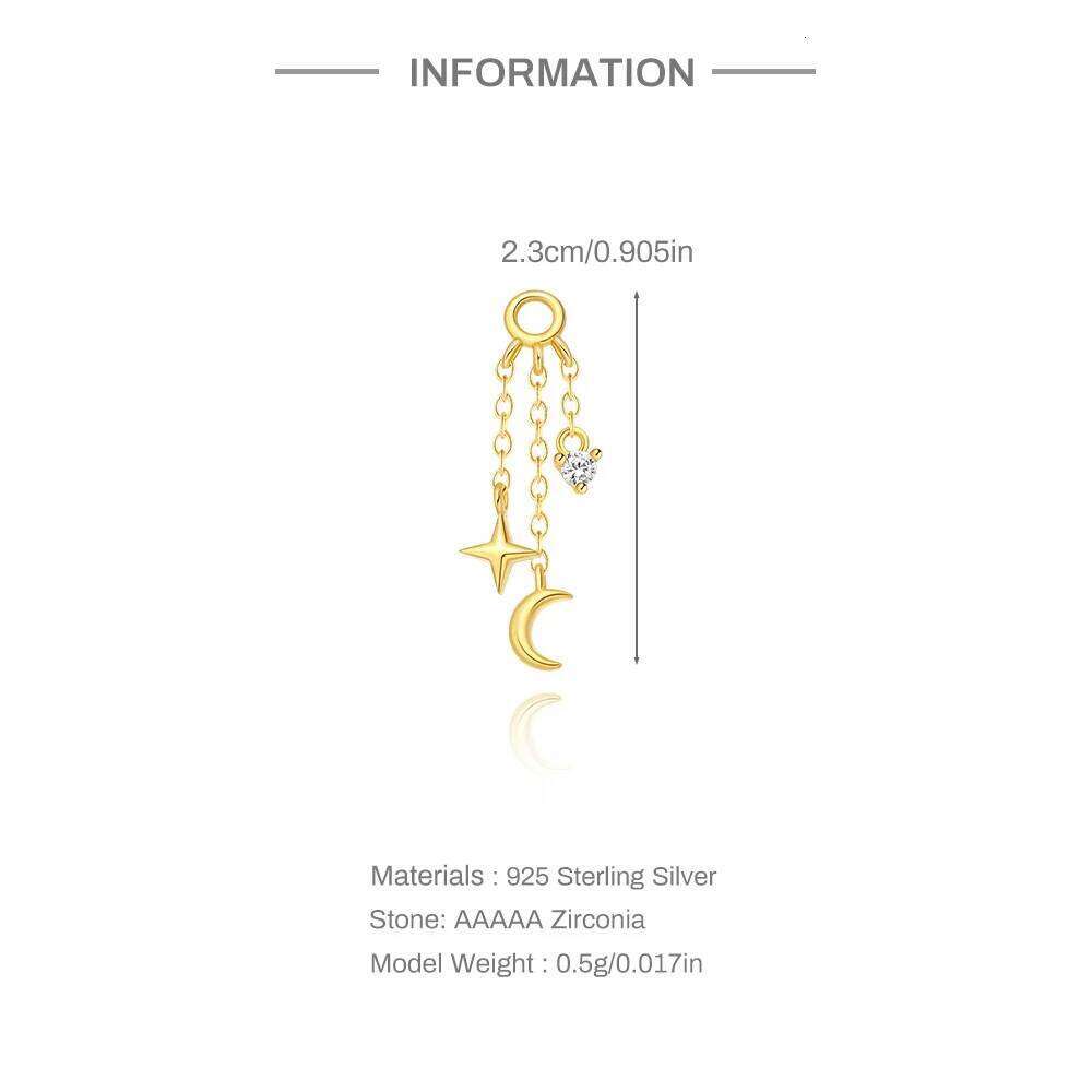 AIDE 925 Sterling Silver 1PC New Design Tassel Chain Charms Piercing Earrings For Women Simple korean Wedding Party Jewelry