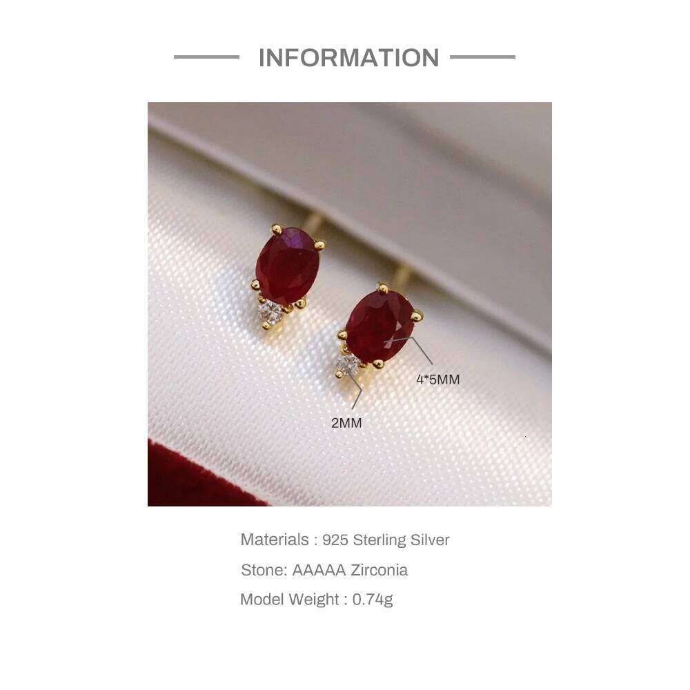 Aide 925 Sterling Silver Oval Ruby Red Zircon Resizable Gold Rings For Women Luxury Jewelry Wedding Party Valentine's Day Gift