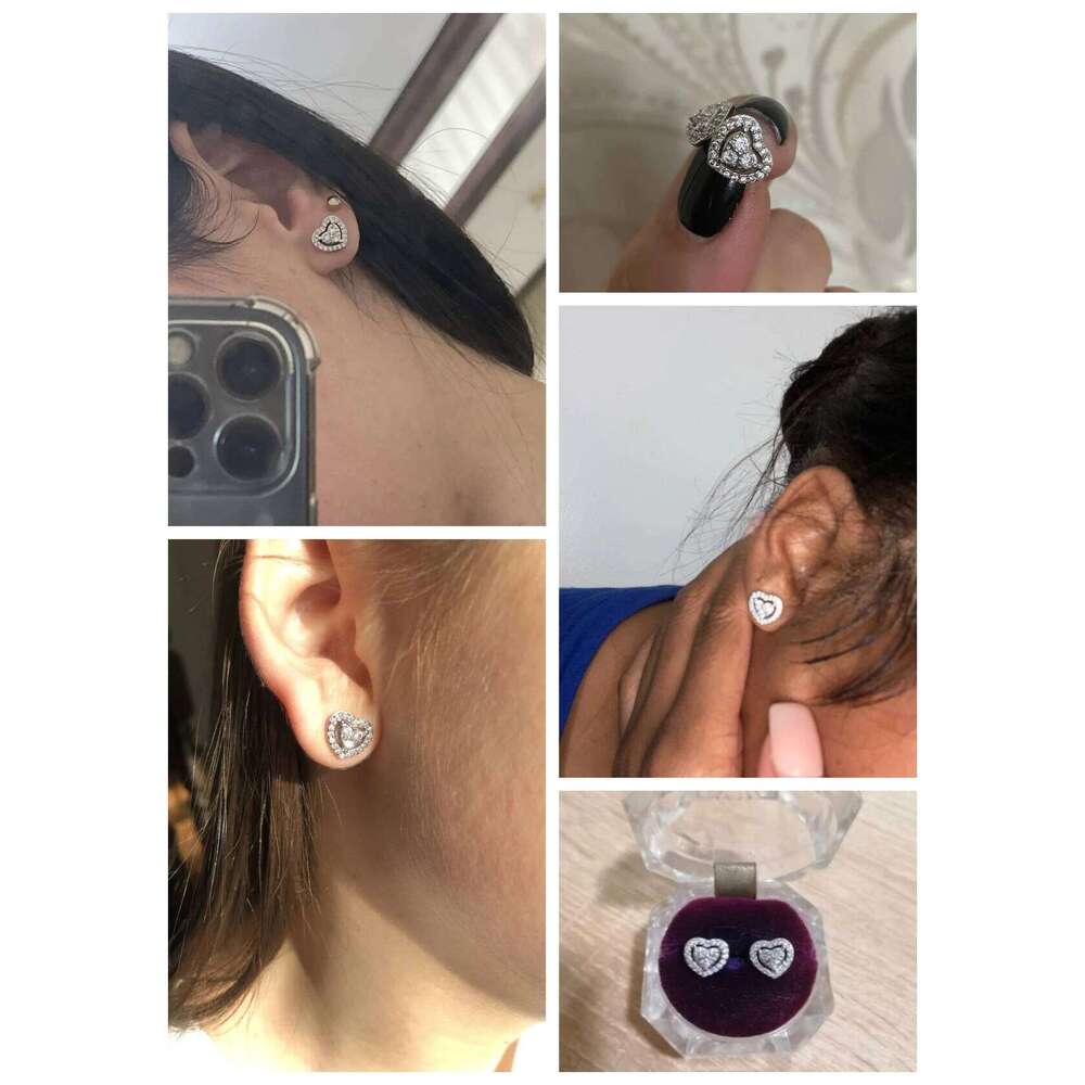 Huitan Simple Fashion Heart Shaped Stud Earrings for Women White Cubic Zirconia Romantic Female Earring Statement Jewelry Gift