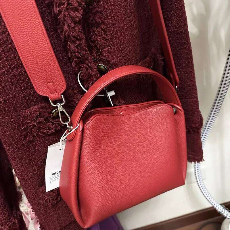 Classic Bags For Women Luxury Designer Handbag Purses 2024 New In PU Lychee Texture Ruched Top Handle Small Wide Straps Shoulder