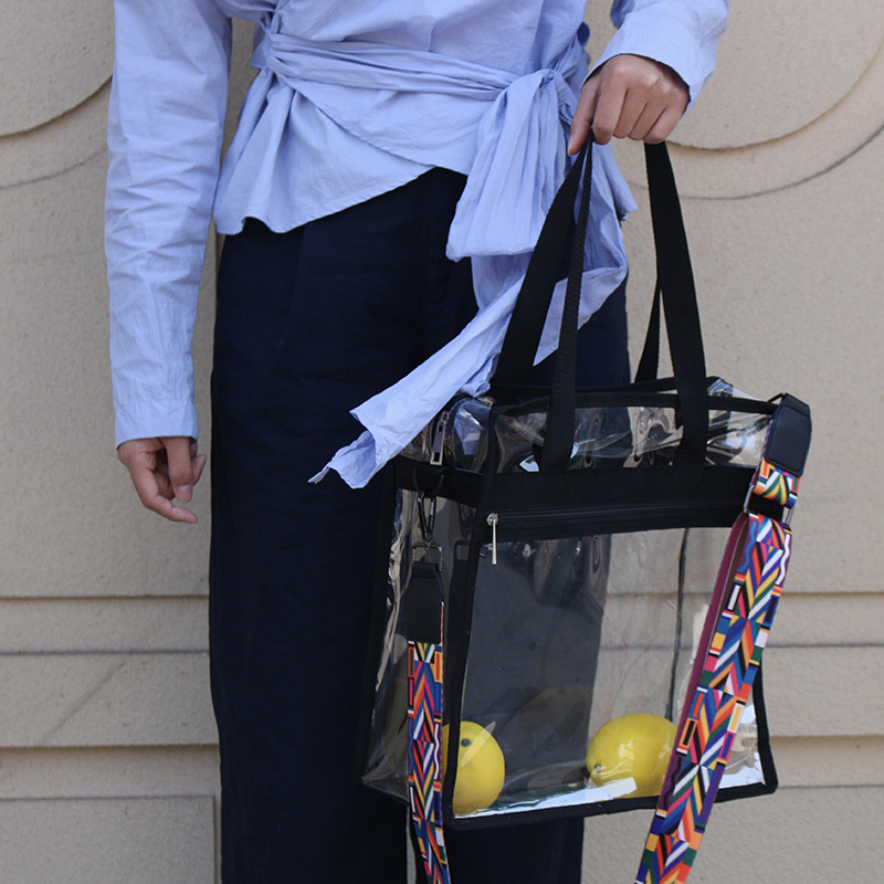 Hot Sale New Women's PVC Shoulder Crossbody Transparent Jelly Bag Fashion Large Capacity Handbag Simple In Stock