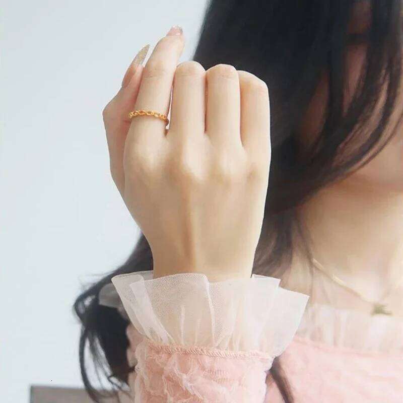 Original design silver inlaid citrine marquise-shaped ladies rings for women fresh and delicate classic jewelry adjustable