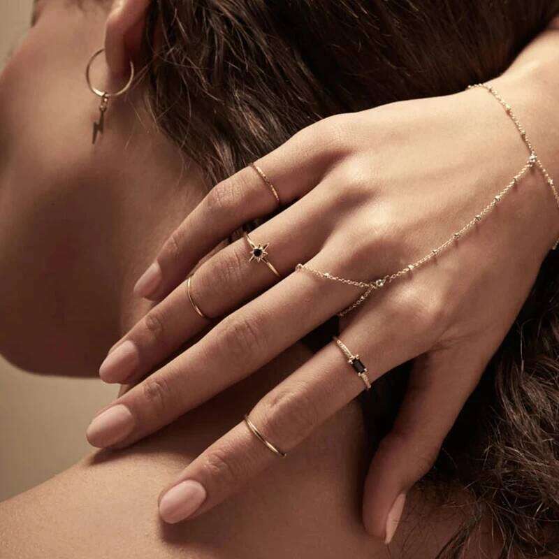 Aide 925 Sterling Silver Big Oval Crystal For Women Rainbow Zircon Pave Slim Thin Rings Wedding Engagement Party Jewelry